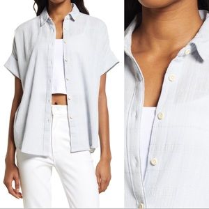Madewell • Courier Pintuck-Back Shirt short sleeve button down blue cotton